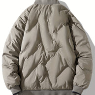 WW | Baseballkragen Reißverschluss Solides Fleece Mit Taschen Winterjacke Für Herren - Perfekt für Outdoor-Aktivitäten