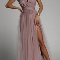 WW | It'S My Day Light Tulle Schlitz Maxi Kleid