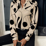 WW Blouse | Trendige stylische Bluse mit Luxusmotiv mit langen Ärmeln