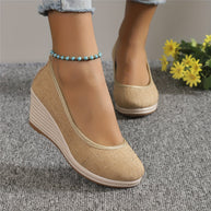 WW | Atmungsaktive Slipper Mit Keilabsatz Schuhen