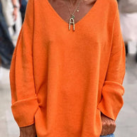 WW | Oversized Pullover für Damen Orange