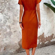 WW | Damen Midikleid mit V-Ausschnitt