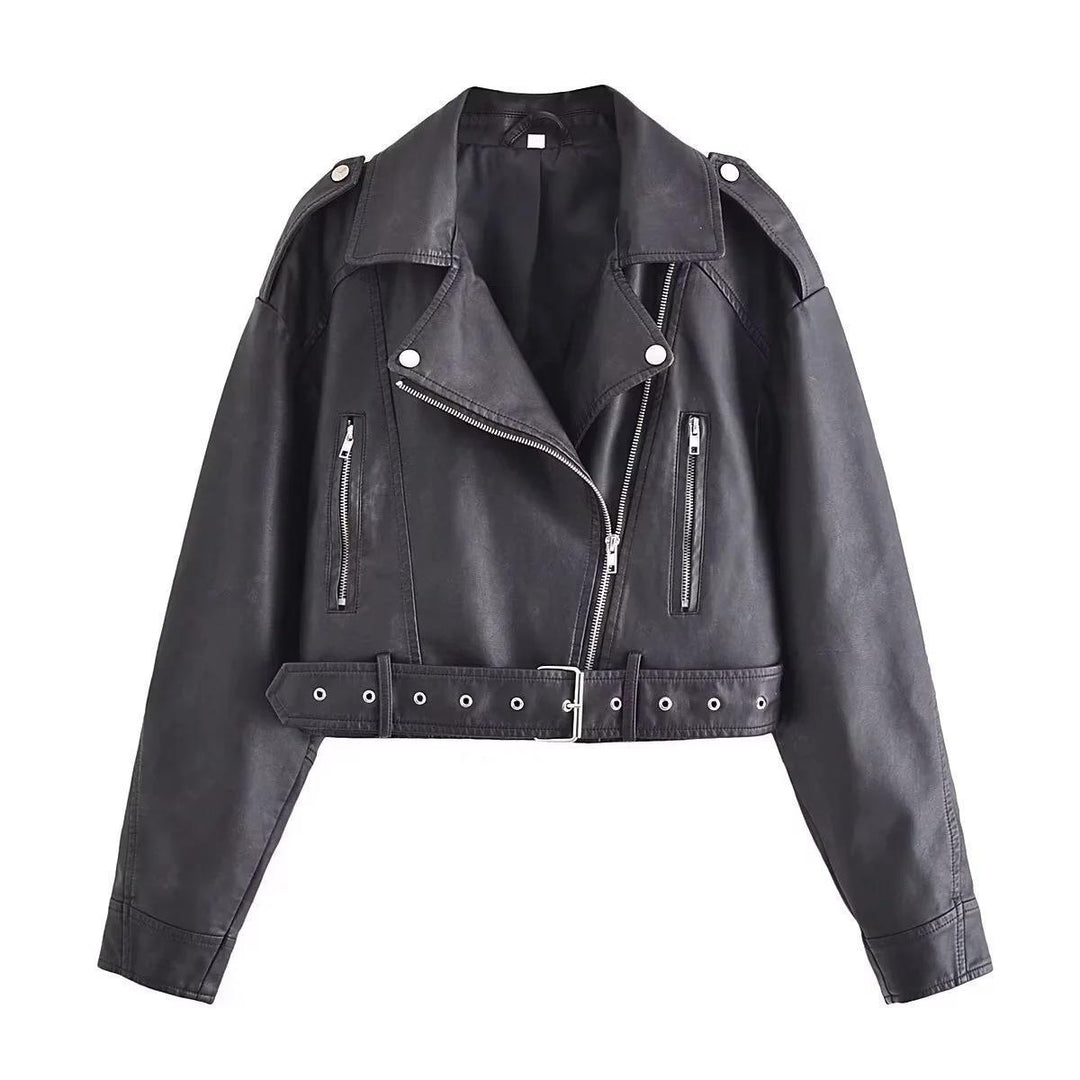 W&W Mode | Waschbare, Farbverlaufende Lederjacke Für Damen*