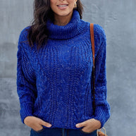 WW Kabel Rollkragen Warmer Pullover