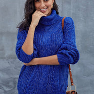 WW Kabel Rollkragen Warmer Pullover