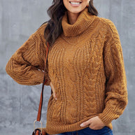 WW Kabel Rollkragen Warmer Pullover