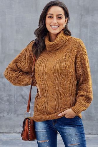 WW Kabel Rollkragen Warmer Pullover