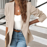 WW | Stilvolle Herbst Klassische Business Blazer mit Seitentaschen für Frauen