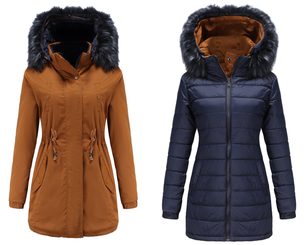 W&W Mode | Damen Winter Steppmantel Wende-Parka aus Baumwolle