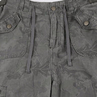 WW | Camo Print Raffung Multitaschen Bundfuß Cargo Jeans