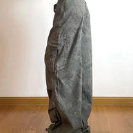 WW | Camo Print Raffung Multitaschen Bundfuß Cargo Jeans