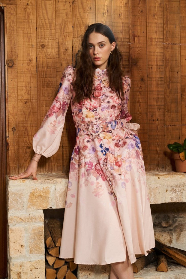 WW | Midi Hemdkleid Mit Blumendruck