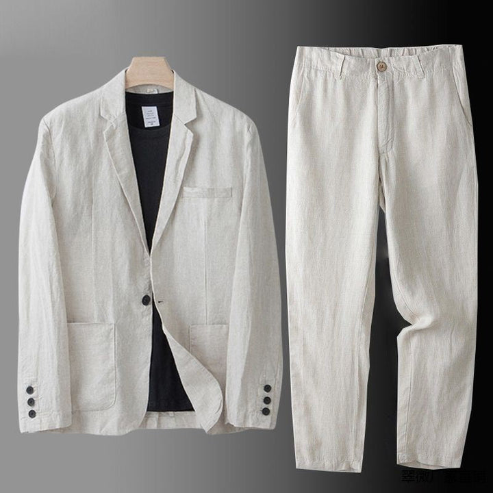 W&W Mode | Lässiger Leinen Blazer Für Herren Anzugset