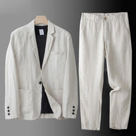 WW | Lässiger Leinen Blazer Für Herren Anzugset