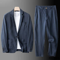 WW | Lässiger Leinen Blazer Für Herren Anzugset