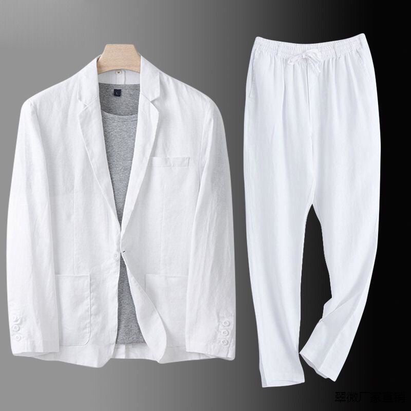 WW | Lässiger Leinen Blazer Für Herren Anzugset