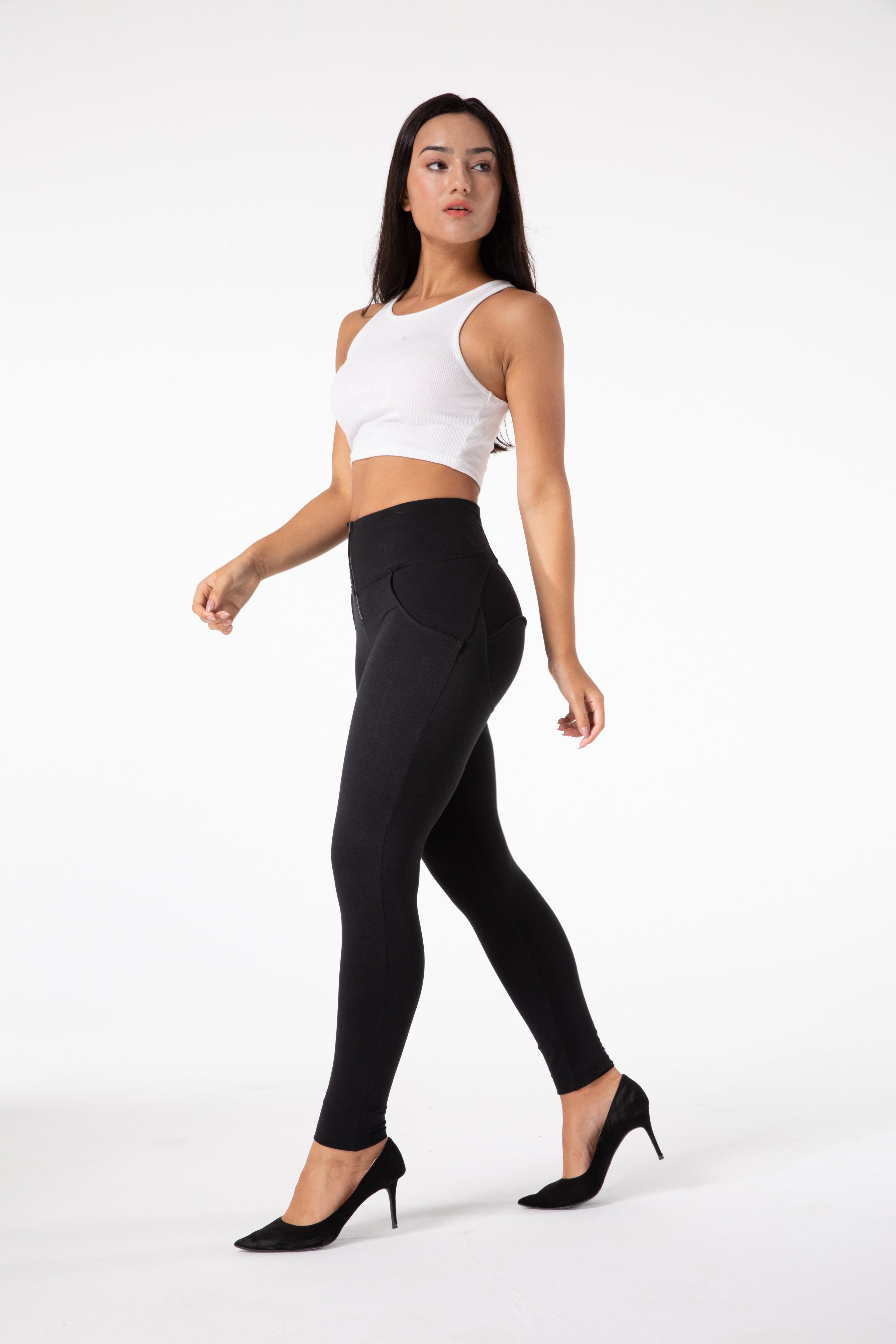 WW | Stramme Schwarze Leggings mit Hohem Bund
