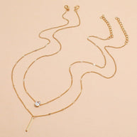 WW | Hals Glitzer Gold Anhänger Halskette Satz Weinlese Schmuck