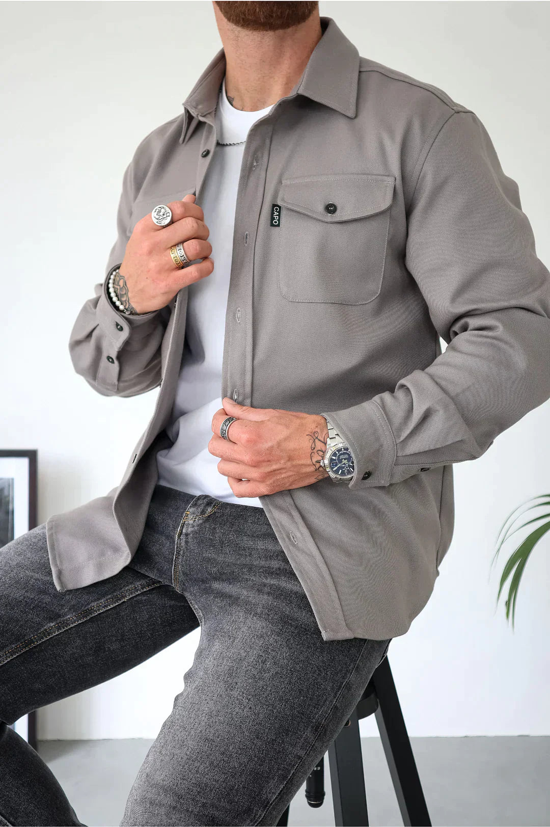 WW | Premium-Jacke mit Knopfverschluss für Herren | Stylische und bequeme Jacke