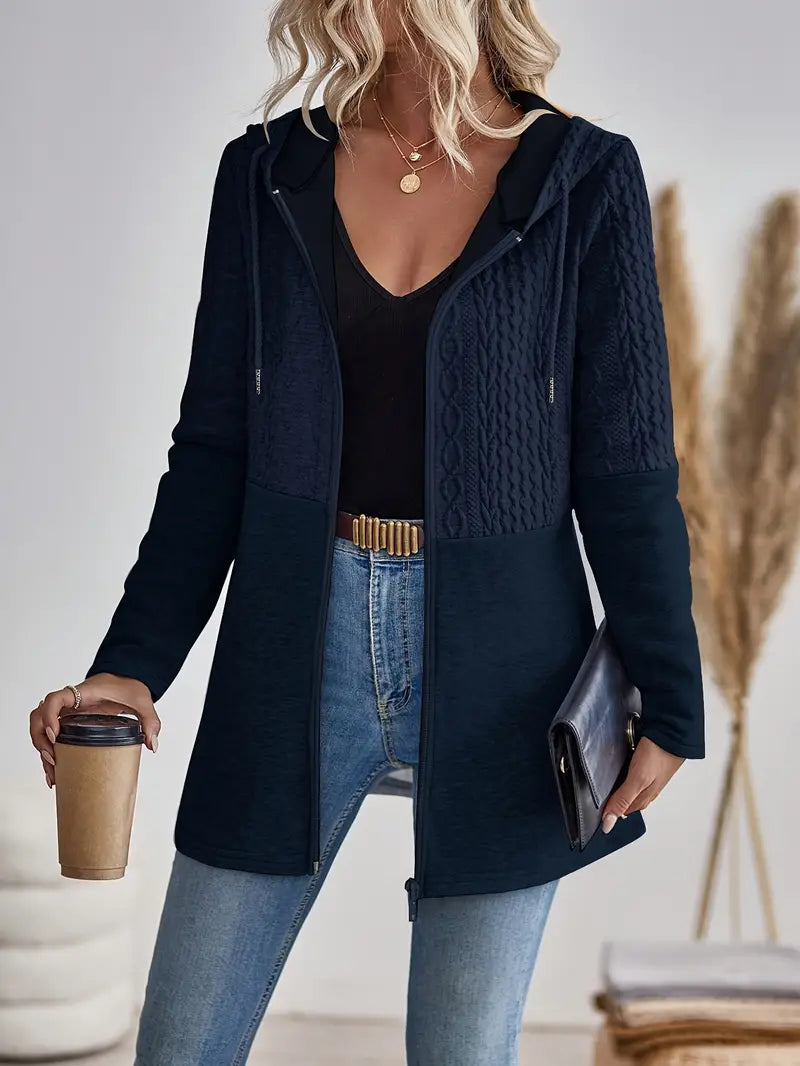 W&W Mode | Damen Kapuzen Sweatshirt mit Reißverschluss