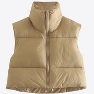WW | Zip-Up Drawstring Puffer Weste