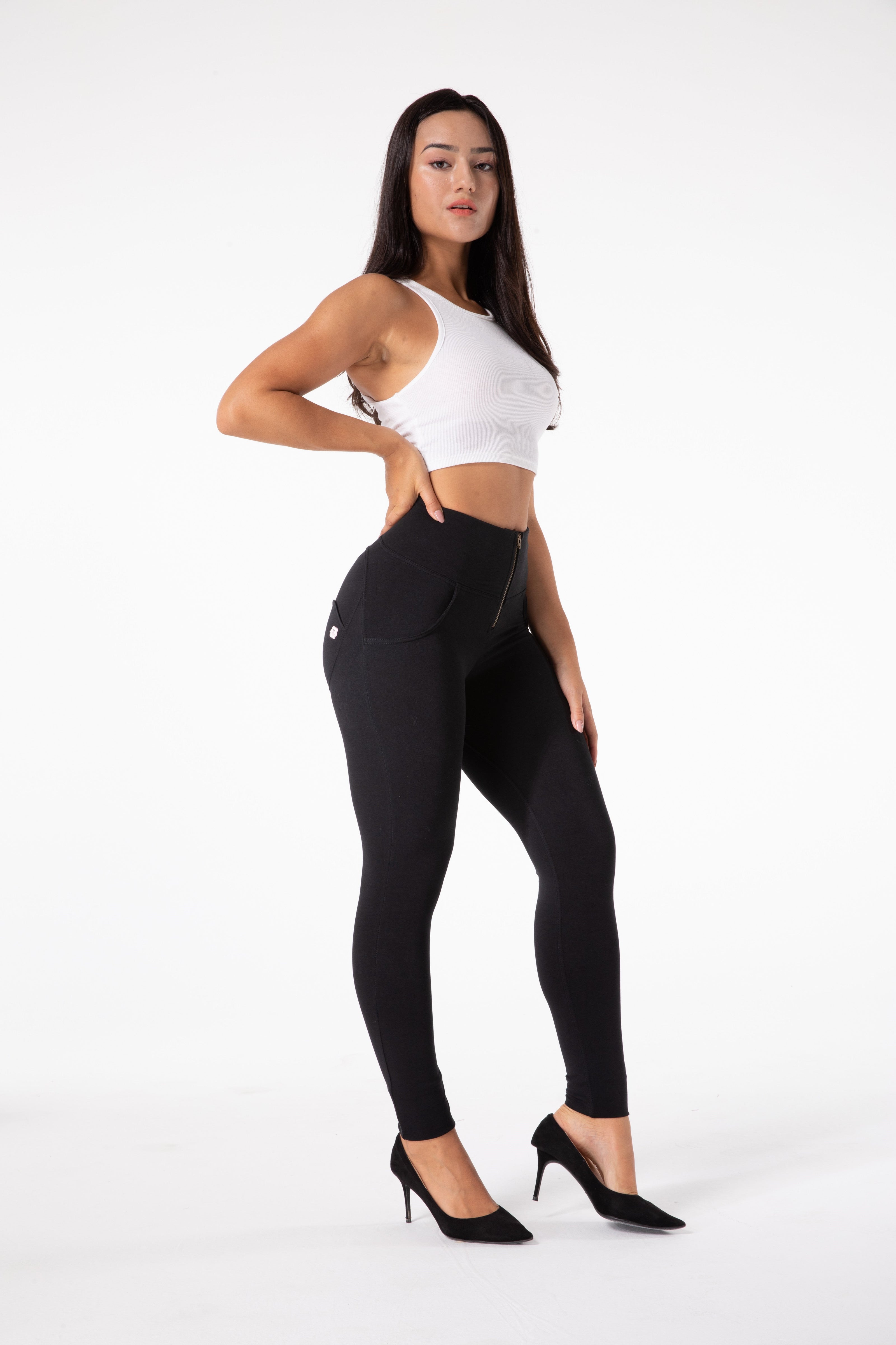 WW | Stramme Schwarze Leggings mit Hohem Bund