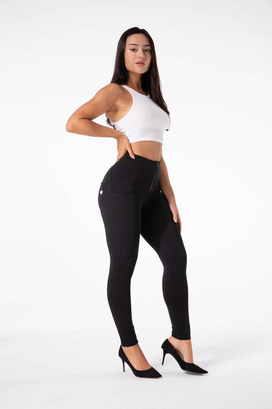 WW | Stramme Schwarze Leggings mit Hohem Bund