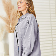 WW | Zerrissene Rohsaum-Denimjacke