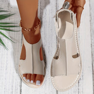 WW | Sandalen mit Elastischem Riemen, Leichte Flache Sommerschuhe