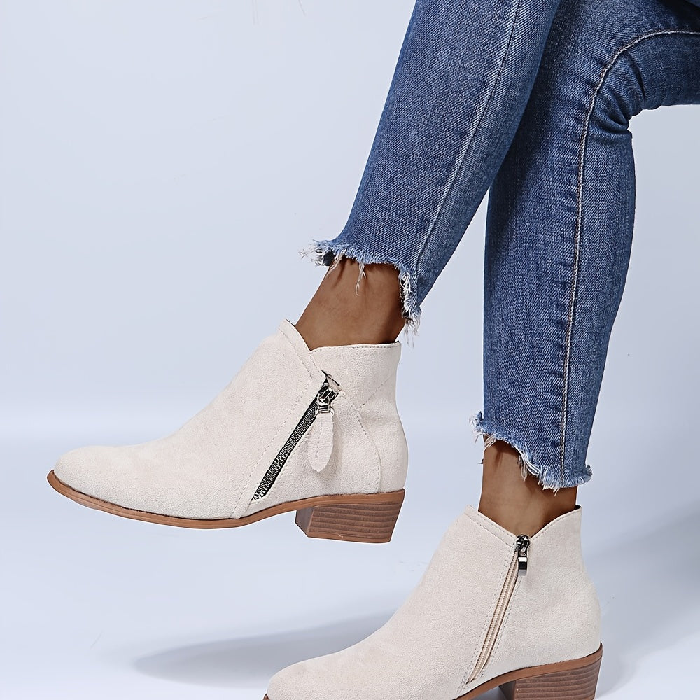 W&W Mode - elegante spitze Stiefeletten mit Absatz und Reißverschluss