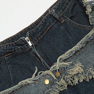 WW | Baggy Sternmuster Patchwork Jeansshorts