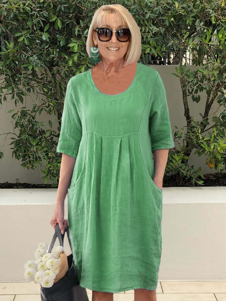WW | Pocket Strand Tunika Kleid Übergröße