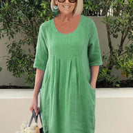 WW | Pocket Strand Tunika Kleid Übergröße