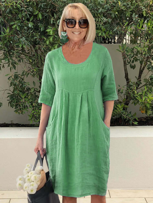 WW | Pocket Strand Tunika Kleid Übergröße