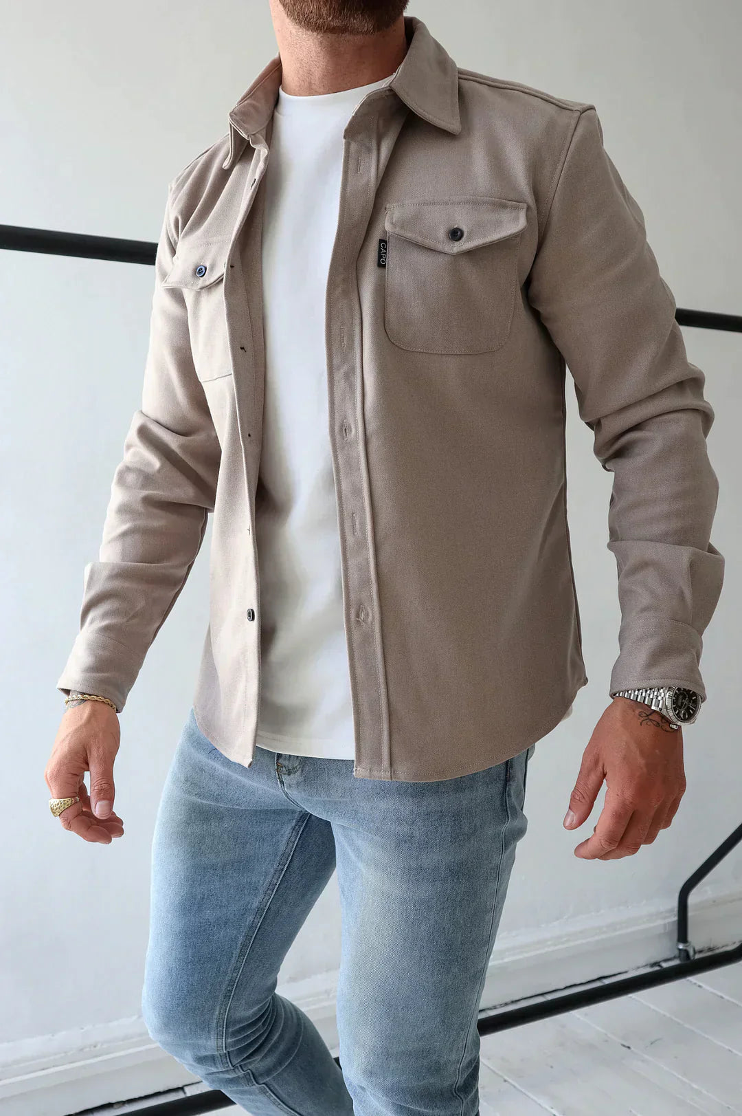 WW | Premium-Jacke mit Knopfverschluss für Herren | Stylische und bequeme Jacke