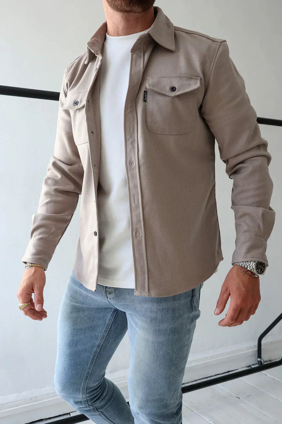 WW | Premium-Jacke mit Knopfverschluss für Herren | Stylische und bequeme Jacke