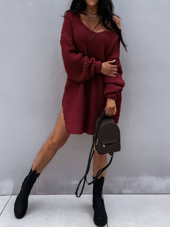 W&W Mode - Übergroßes Strickkleid