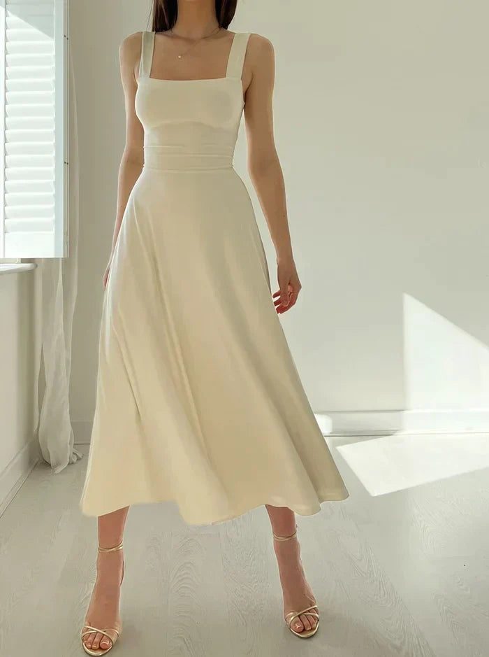 W&W Mode - Elegantes ärmelloses A-Linien-Midikleid – Zeitloser Chic | Fit-and-Flare Midikleid – Perfekt für jeden Anlass
