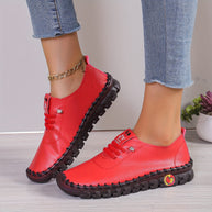 WW | Bequeme Lederschuhe Mit Runder Spitze