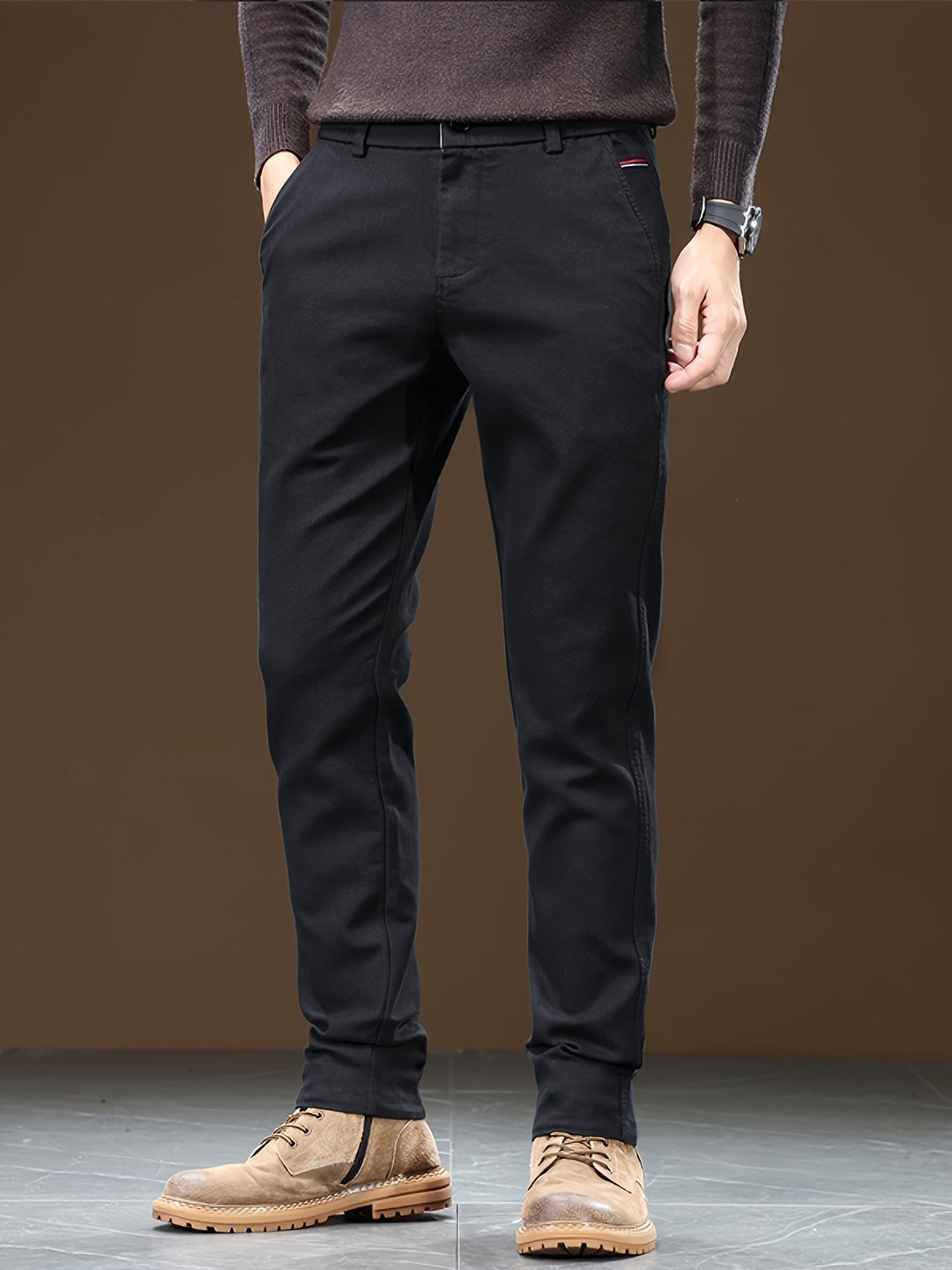 W&W Mode | Baumwoll Herren Chino Hose, Reguläre Passform, Dehnbarem Stoff