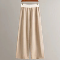 WW | Stilvolles Set Aus Langärmligem Strickoberteil Und Hose Mit V-Ausschnitt