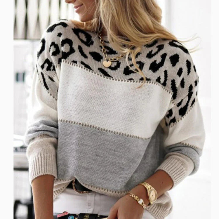 WW | Damen Pullover Mit Leopardenmuster