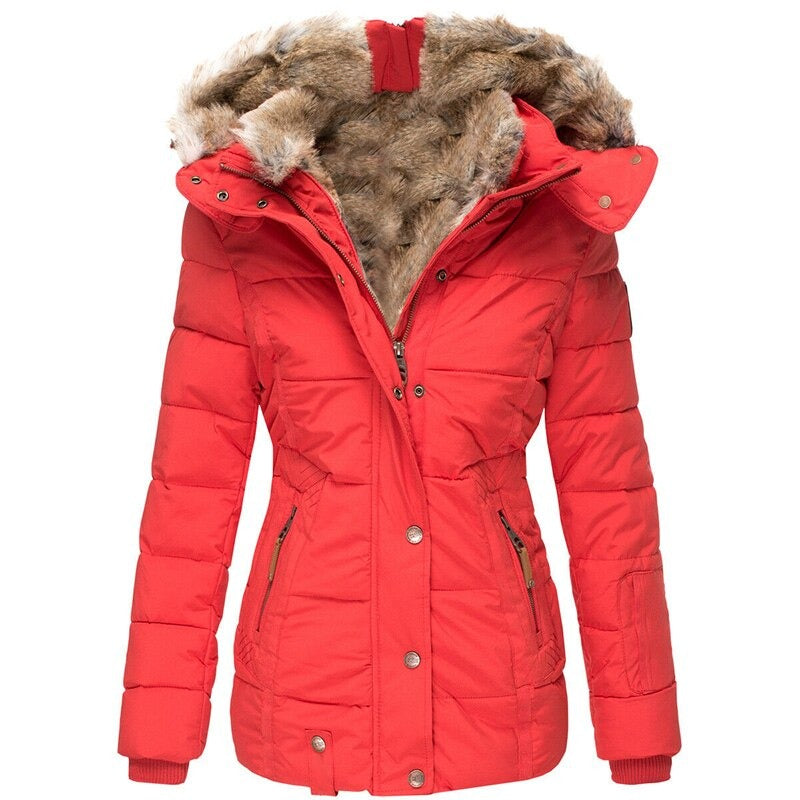 Mode Winterjacke mit Pelzfutter für Frauen