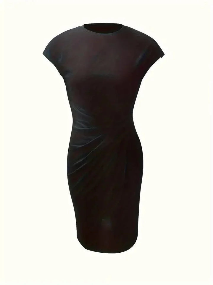 Damen-Kleid mit Rundhalsausschnitt und schmalem Schnitt