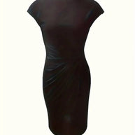 WW | Stilvolles Schmales Kleid Mit Rundhalsausschnitt
