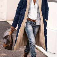 WW | Lange Elegante Gesteppte Damen Winterjacke Mit Futter Aus Fleece
