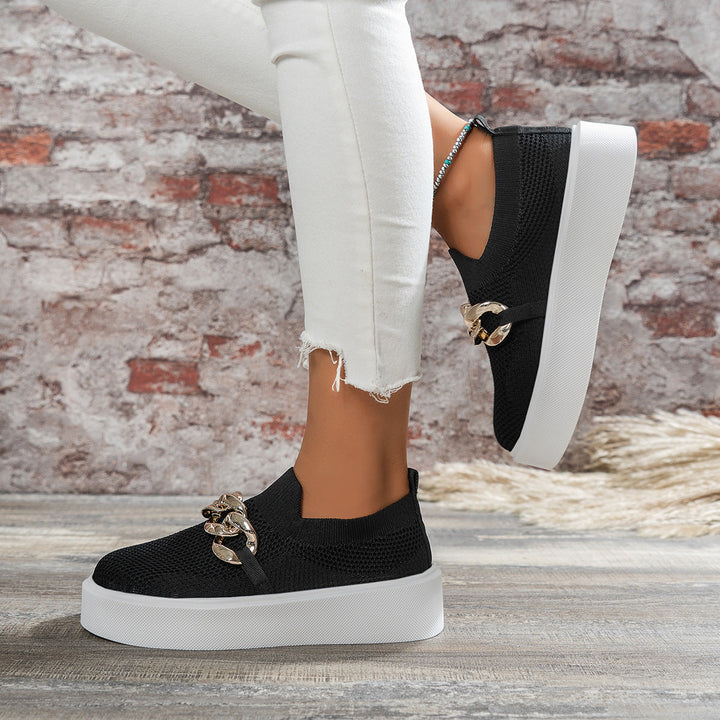 W&W Mode Flachschuhe für Damen - Atmungsaktive Mesh-Schuhe