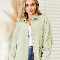 WW | Zerrissene Rohsaum-Denimjacke