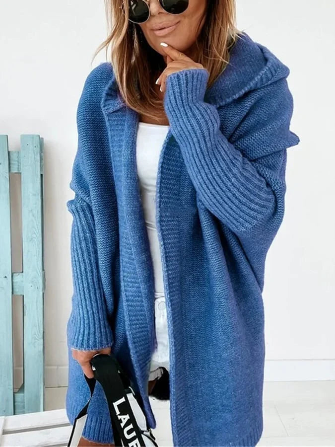 WW | Gemütlicher Strickpulli Mit Kapuze Für Frauen