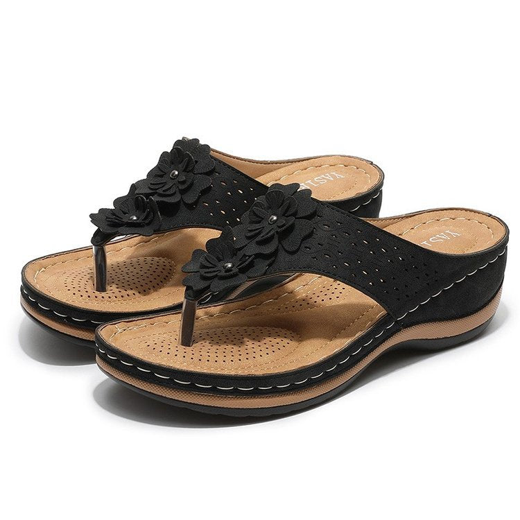 WW | Atmungsaktive Freizeitschuhe Mit Runder Kappe Und Fischgrätenmuster Blume